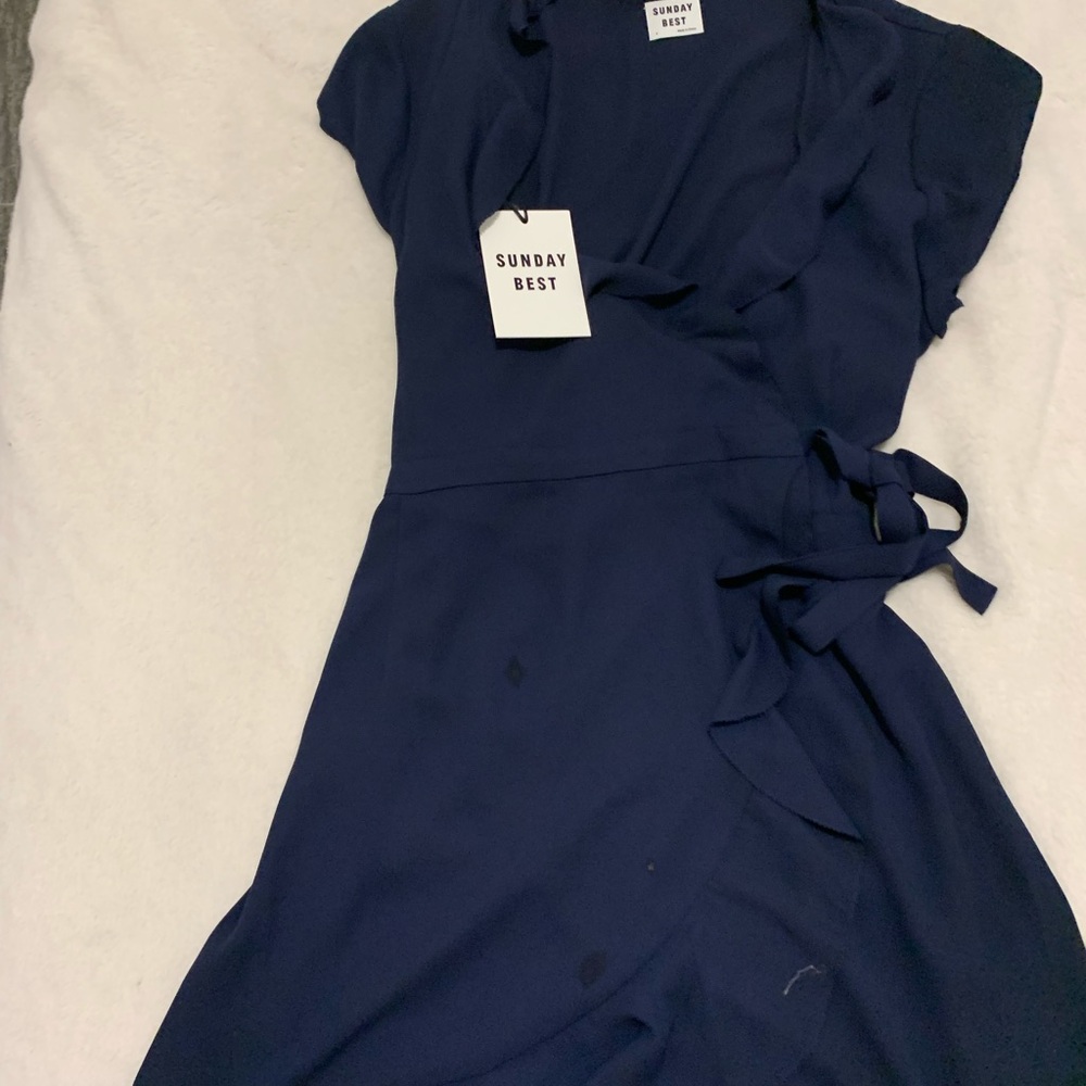 Sunday Best Deep Blue Asymmetrical Dress